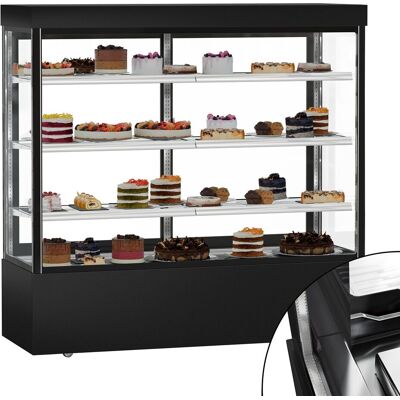 GGM Gastro Kühl- & Kuchenvitrine MADRID - 1800mm - Doppelverglasung - mit 3 Ablagen - Schwarz Matt GGM Gastro Kühl- & Kuchenvitrine MADRID - 1800mm - Doppelverglasung - mit 3 Ablagen - Schwarz Matt