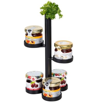 GGM Gastro (12 Stück) Marmeladen Etagere / Buffetständer - Schwarz - mit 5 Ablagen Zwart GGM Gastro (12 Stück) Marmeladen Etagere / Buffetständer - Schwarz - mit 5 Ablagen Zwart