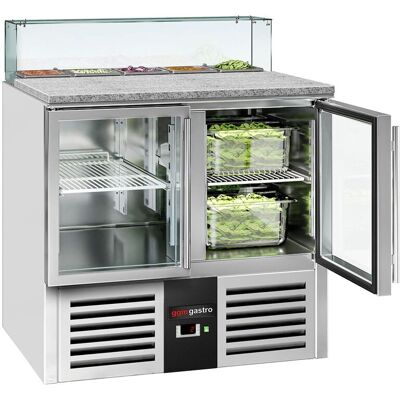 GGM Gastro - Saladette PREMIUM - 900 mm - 2 glazen deuren - Koelvitrine GGM Gastro - Saladette PREMIUM - 900 mm - 2 glazen deuren - Koelvitrine