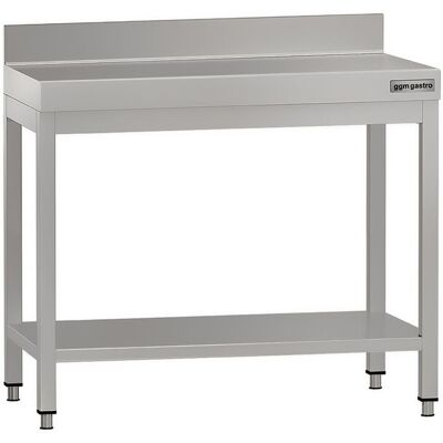 GGM Gastro Edelstahl Arbeitstisch ECO - 800x700mm - mit Grundboden & Aufkantung Zilver GGM Gastro Edelstahl Arbeitstisch ECO - 800x700mm - mit Grundboden & Aufkantung Zilver