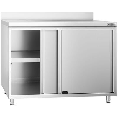 GGM Gastro Edelstahl Arbeitsschrank PREMIUM - 1000x700mm - mit Schiebetür & Aufkantung Zilver GGM Gastro Edelstahl Arbeitsschrank PREMIUM - 1000x700mm - mit Schiebetür & Aufkantung Zilver