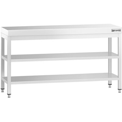 GGM Gastro Edelstahl Arbeitstisch PREMIUM - 1600x700mm - mit Grundboden & Zwischenboden Zilver GGM Gastro Edelstahl Arbeitstisch PREMIUM - 1600x700mm - mit Grundboden & Zwischenboden Zilver