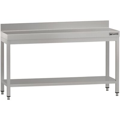 GGM Gastro Edelstahl Arbeitstisch ECO - 1600x600mm - mit Grundboden & Aufkantung Zilver GGM Gastro Edelstahl Arbeitstisch ECO - 1600x600mm - mit Grundboden & Aufkantung Zilver