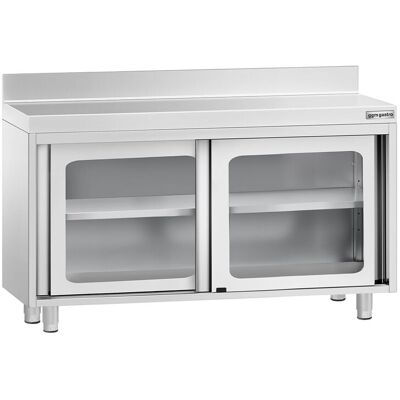 GGM Gastro Edelstahl Arbeitsschrank PREMIUM - 1200x600mm - mit Glasschiebetür & Aufkantung GGM Gastro Edelstahl Arbeitsschrank PREMIUM - 1200x600mm - mit Glasschiebetür & Aufkantung
