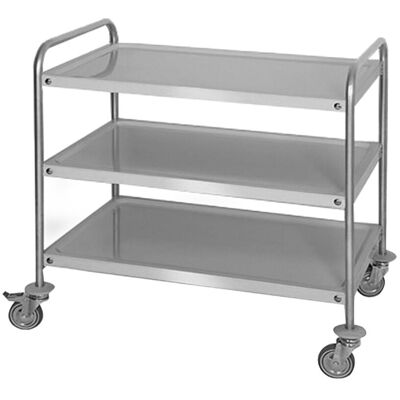 GGM Gastro Servierwagen - 1000x600mm - mit 3 Abstellflächen Zilver GGM Gastro Servierwagen - 1000x600mm - mit 3 Abstellflächen Zilver