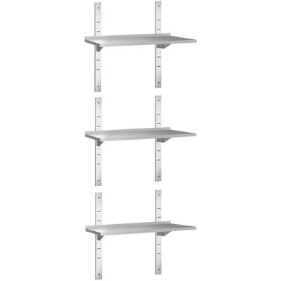 GGM Gastro Wandborde PREMIUM - 1000x300mm - mit 3 Etagen Zilver GGM Gastro Wandborde PREMIUM - 1000x300mm - mit 3 Etagen Zilver