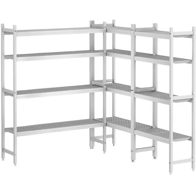 GGM Gastro Regalset Aluminium - L-Form rechts - Bautiefe: 460mm - Tragkraft: 600 kg Zilver GGM Gastro Regalset Aluminium - L-Form rechts - Bautiefe: 460mm - Tragkraft: 600 kg Zilver