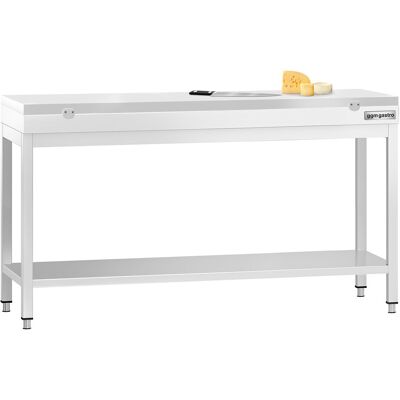 GGM Gastro Edelstahl Arbeitstisch PREMIUM - 1800x600mm - mit Grundboden - inkl. Schneideplatte Weiß GGM Gastro Edelstahl Arbeitstisch PREMIUM - 1800x600mm - mit Grundboden - inkl. Schneideplatte Weiß