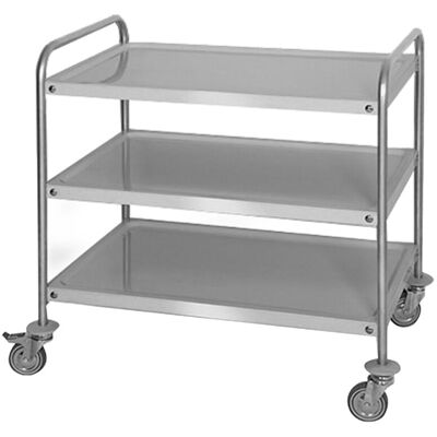 GGM Gastro Servierwagen - 800x500mm - mit 3 Abstellflächen Zilver GGM Gastro Servierwagen - 800x500mm - mit 3 Abstellflächen Zilver