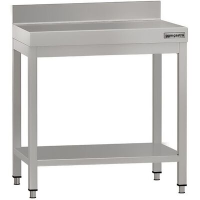 GGM Gastro Edelstahl Arbeitstisch ECO - 600x600mm - mit Grundboden & Aufkantung Zilver GGM Gastro Edelstahl Arbeitstisch ECO - 600x600mm - mit Grundboden & Aufkantung Zilver