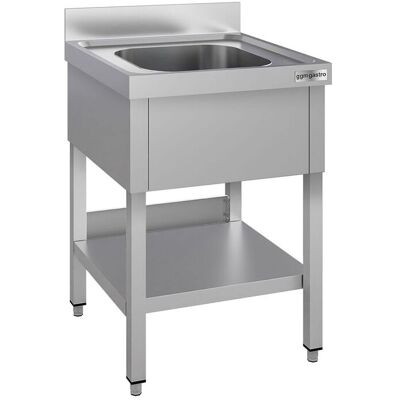GGM Gastro Spültisch ECO - 600x700mm - mit Grundboden & 1 Becken Zilver GGM Gastro Spültisch ECO - 600x700mm - mit Grundboden & 1 Becken Zilver