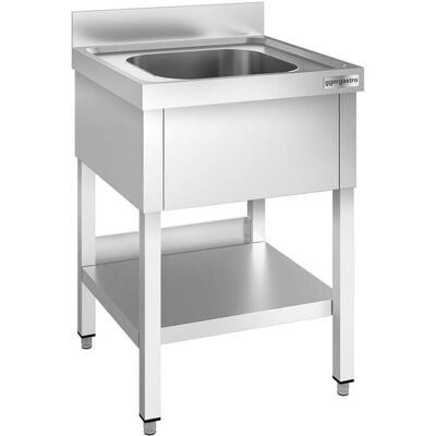 GGM Gastro Spültisch PREMIUM - 600x700mm - mit Grundboden & 1 Becken Zilver GGM Gastro Spültisch PREMIUM - 600x700mm - mit Grundboden & 1 Becken Zilver