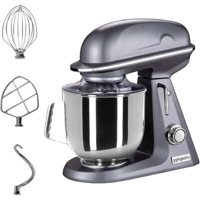 GGM Gastro Planetenrührmaschine - 7 Liter - 350 Watt - inkl. 3 Rühraufsätze & Spritzschutz - Grau GGM Gastro Planetenrührmaschine - 7 Liter - 350 Watt - inkl. 3 Rühraufsätze & Spritzschutz - Grau