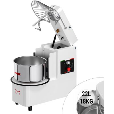 GGM Gastro Teigknetmaschine - 22 Liter / 18 kg - 1 Geschwindigkeit - Kessel abnehmbar & Rührwerk aufklappbar - Timerfunktion GGM Gastro Teigknetmaschine - 22 Liter / 18 kg - 1 Geschwindigkeit - Kessel abnehmbar & Rührwerk aufklappbar - Timerfunktion