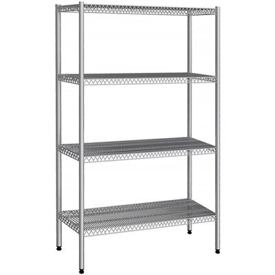 GGM Gastro Edelstahlregal - 1070x460mm - mit 4 Drahtböden (FEST) Zilver GGM Gastro Edelstahlregal - 1070x460mm - mit 4 Drahtböden (FEST) Zilver