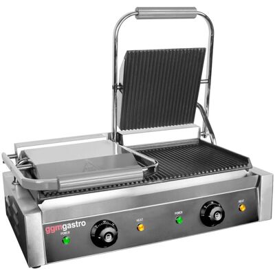 GGM Gastro Zubereitungstisch - 1210mm - 1 Tür & 2 Schubladen - für 9x GN 1/6 - inkl. Kontaktgrill Zilver GGM Gastro Zubereitungstisch - 1210mm - 1 Tür & 2 Schubladen - für 9x GN 1/6 - inkl. Kontaktgrill Zilver