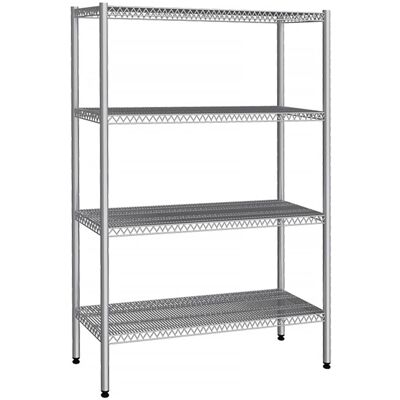 GGM Gastro Edelstahlregal - 1220x360mm - mit 4 Drahtböden (FEST) Zilver GGM Gastro Edelstahlregal - 1220x360mm - mit 4 Drahtböden (FEST) Zilver