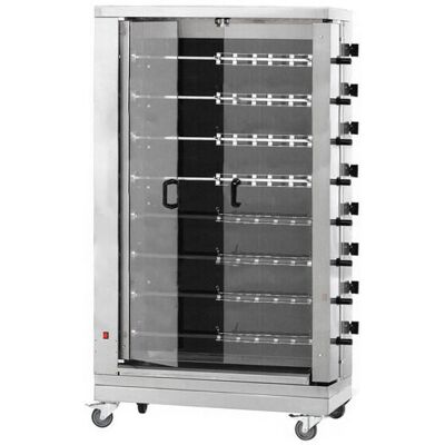 GGM Gastro Elektro Hähnchengrill - Glaskeramik - 38,4 kW - mit 8 Spießen für bis zu 48 Hähnchen Zilver GGM Gastro Elektro Hähnchengrill - Glaskeramik - 38,4 kW - mit 8 Spießen für bis zu 48 Hähnchen Zilver