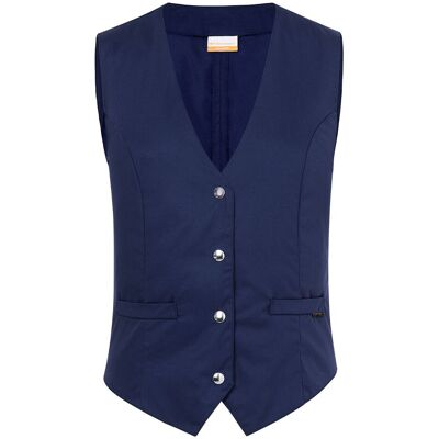 (6 stuks) KARLOWSKY Dames Gilet Lena - Marineblauw - Maat: 48 Blauw (6 stuks) KARLOWSKY Dames Gilet Lena - Marineblauw - Maat: 48 Blauw