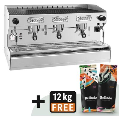 GGM Gastro Siebträgermaschine "Allegro" - 3 Gruppig - inkl. Preinfusiuonssystem GGM Gastro Siebträgermaschine "Allegro" - 3 Gruppig - inkl. Preinfusiuonssystem