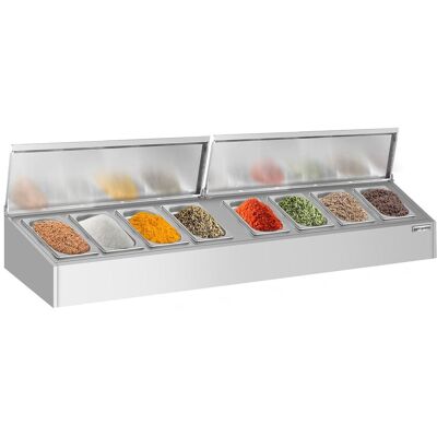GGM Gastro RVS kruidenrek - 8x GN 1/4 zilver GGM Gastro RVS kruidenrek - 8x GN 1/4 zilver