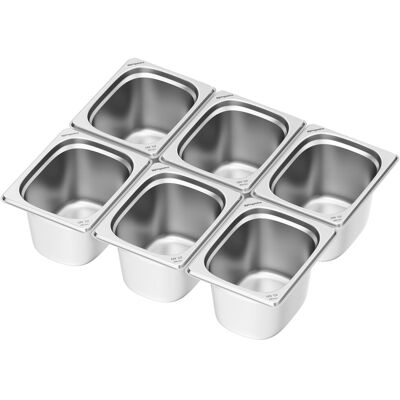 GGM Gastro (6 stuks) RVS GN-bak GN 1/2 - Diepte: 200mm zilver GGM Gastro (6 stuks) RVS GN-bak GN 1/2 - Diepte: 200mm zilver