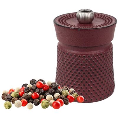(6 stuks) PEUGEOT BALI FONTE - Pepermolen - Gietijzer - Rood - Hoogte: 80mm rood (6 stuks) PEUGEOT BALI FONTE - Pepermolen - Gietijzer - Rood - Hoogte: 80mm rood
