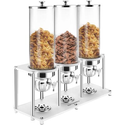 GGM Gastro Graandispenser - ROTATION - 3x - met draaisysteem - 3x 3,7 liter - RVS standaard zilver;transparant GGM Gastro Graandispenser - ROTATION - 3x - met draaisysteem - 3x 3,7 liter - RVS standaard zilver;transparant