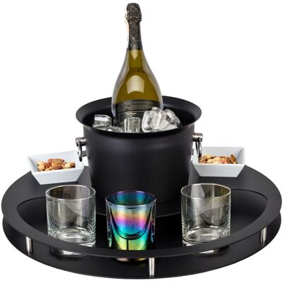 GGM Gastro Bar-Set mit Flaschenkühler & 2 Snackschalen - Schwarz Zwart GGM Gastro Bar-Set mit Flaschenkühler & 2 Snackschalen - Schwarz Zwart