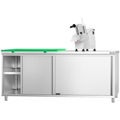 GGM Gastro Edelstahl Arbeitsschrank PREMIUM - 2000x700mm - mit Schiebetür - inkl. 1/2 Schneideplatte Grün GGM Gastro Edelstahl Arbeitsschrank PREMIUM - 2000x700mm - mit Schiebetür - inkl. 1/2 Schneideplatte Grün
