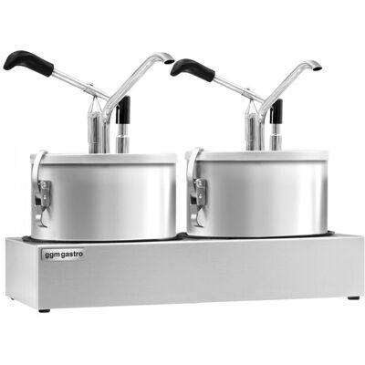 GGM Gastro Saucen-/ Dosierspender inkl. Edelstahlgestell - 2x4 Liter - einstellbarer Dosierung GGM Gastro Saucen-/ Dosierspender inkl. Edelstahlgestell - 2x4 Liter - einstellbarer Dosierung