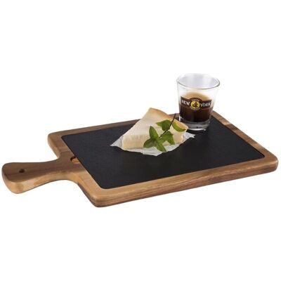 GGM Gastro (6 Stück) Servierbrett - FUSIONA - 2-teiliges Set - inkl. Naturschieferplatte - 260x180mm GGM Gastro (6 Stück) Servierbrett - FUSIONA - 2-teiliges Set - inkl. Naturschieferplatte - 260x180mm