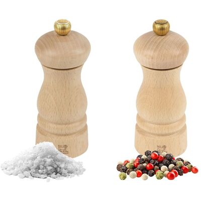 (6 stuks) PEUGEOT CLERMONT - Zout- & pepermolens - Natuurlijk hout - Hoogte: 130mm (6 stuks) PEUGEOT CLERMONT - Zout- & pepermolens - Natuurlijk hout - Hoogte: 130mm