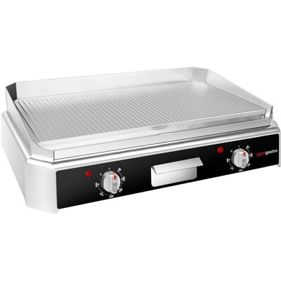 GGM Gastro Elektrische bakplaat - 5kW - Geribbeld zilver GGM Gastro Elektrische bakplaat - 5kW - Geribbeld zilver