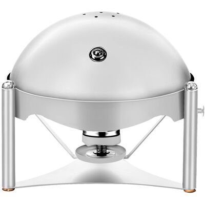 GGM Gastro RVS chafing dish - rond - rolltop deksel zilver GGM Gastro RVS chafing dish - rond - rolltop deksel zilver