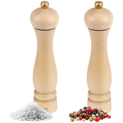 (6 stuks) PEUGEOT CLERMONT - Zout- & pepermolens - Natuurlijk hout - Hoogte: 240mm (6 stuks) PEUGEOT CLERMONT - Zout- & pepermolens - Natuurlijk hout - Hoogte: 240mm