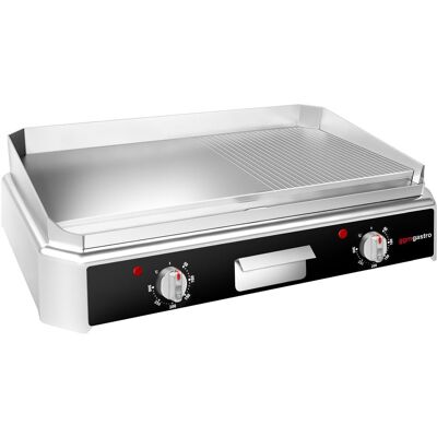 GGM Gastro Elektrische bakplaat - 5kW - Glad/geribbeld zilver GGM Gastro Elektrische bakplaat - 5kW - Glad/geribbeld zilver