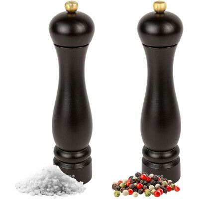 (6 stuks) PEUGEOT CLERMONT - Zout- & pepermolens - Hout chocolade - Hoogte: 240mm (6 stuks) PEUGEOT CLERMONT - Zout- & pepermolens - Hout chocolade - Hoogte: 240mm