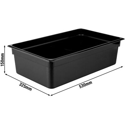 GGM Gastro (6 Stück) Polycarbonat-Behälter GN 1/1 - Schwarz - Höhe: 150mm Zwart GGM Gastro (6 Stück) Polycarbonat-Behälter GN 1/1 - Schwarz - Höhe: 150mm Zwart