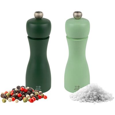 (6 stuks) PEUGEOT TAHITI WASSER - Zout & Peper Molen - Hout - Groen - Hoogte: 150mm (6 stuks) PEUGEOT TAHITI WASSER - Zout & Peper Molen - Hout - Groen - Hoogte: 150mm