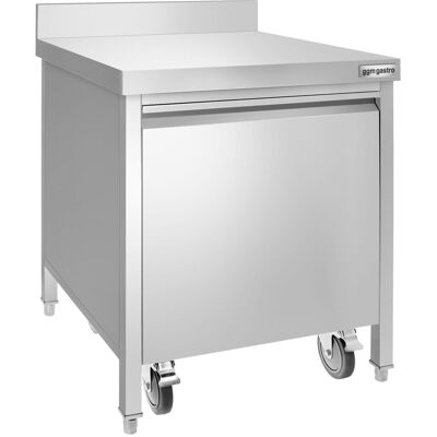GGM Gastro Mülleimer - 50 Liter - mit Rollcontainer & Aufkantung - Edelstahl Zilver GGM Gastro Mülleimer - 50 Liter - mit Rollcontainer & Aufkantung - Edelstahl Zilver