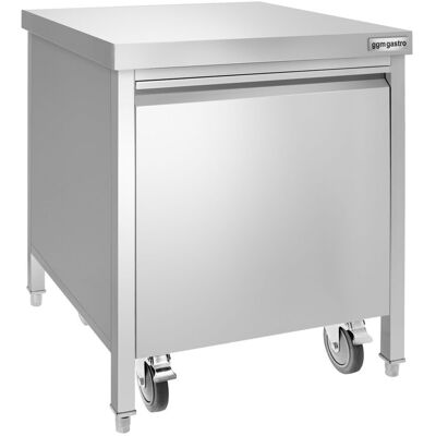 GGM Gastro Mülleimer - 50 Liter - mit Rollcontainer - Einwurföffnung & Frontauszug - Edelstahl Zilver GGM Gastro Mülleimer - 50 Liter - mit Rollcontainer - Einwurföffnung & Frontauszug - Edelstahl Zilver