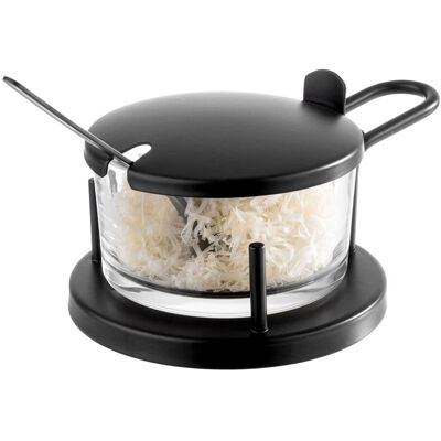 GGM Gastro (6 Stück) Parmesan Menage - CLASSIC - 180ml - inkl. Löffel - Schwarz - Matt GGM Gastro (6 Stück) Parmesan Menage - CLASSIC - 180ml - inkl. Löffel - Schwarz - Matt