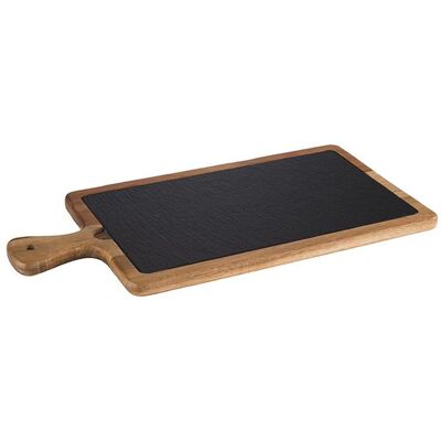 GGM Gastro (6 Stück) Servierbrett - FUSIONA - 2-teiliges Set - inkl. Naturschieferplatte - 330x200mm GGM Gastro (6 Stück) Servierbrett - FUSIONA - 2-teiliges Set - inkl. Naturschieferplatte - 330x200mm
