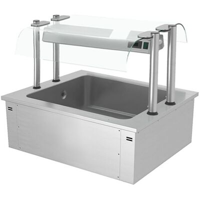 GGM Gastro Einbau Eiswanne - 800mm - 2x GN 1/1 - 90 Liter - mit Glas-Hustenschutz Zilver GGM Gastro Einbau Eiswanne - 800mm - 2x GN 1/1 - 90 Liter - mit Glas-Hustenschutz Zilver