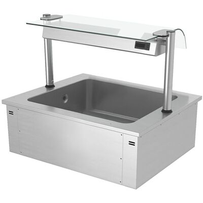 GGM Gastro Einbau Eiswanne - 800mm - 2x GN 1/1 - 90 Liter - mit Glas-Hustenschutz Zilver GGM Gastro Einbau Eiswanne - 800mm - 2x GN 1/1 - 90 Liter - mit Glas-Hustenschutz Zilver