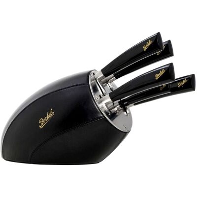 BERKEL ELEGANCE - Messenblok met 5 messen - Zwart leer BERKEL ELEGANCE - Messenblok met 5 messen - Zwart leer