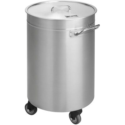 GGM Gastro Abfallbehälter mit Hubdeckel, Rollen & Griffen - 75L - Edelstahl Zilver GGM Gastro Abfallbehälter mit Hubdeckel, Rollen & Griffen - 75L - Edelstahl Zilver