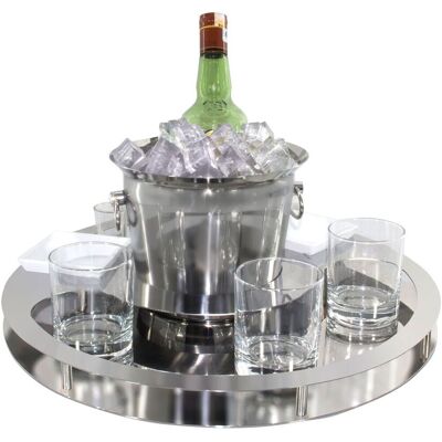 GGM Gastro Bar-Set mit Flaschenkühler & 2 Snackschalen - Chrom Zilver GGM Gastro Bar-Set mit Flaschenkühler & 2 Snackschalen - Chrom Zilver