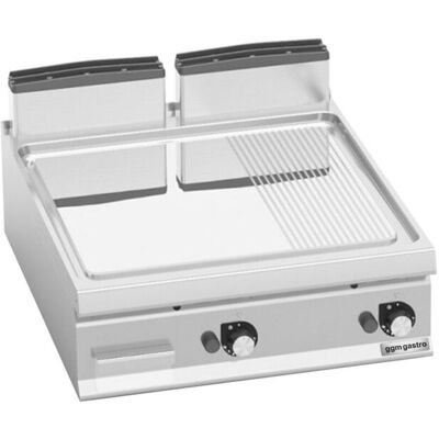 GGM Gastro Gasbakplaat - 20kW - Glad/geribbeld zilver GGM Gastro Gasbakplaat - 20kW - Glad/geribbeld zilver